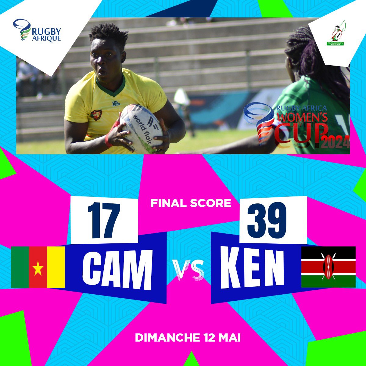 Rugby Africa Women’s Cup Match Day 3 Final score CAM VRS KENYA