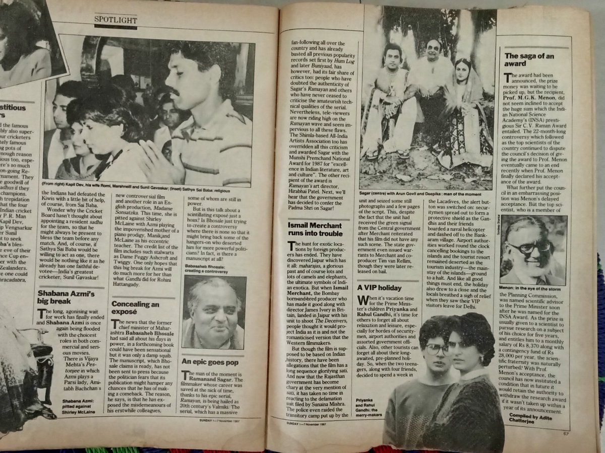 1987 :: News Item In Sunday Magazine On The Use of Naval Helicopter For Holidays of Rahul Gandhi , Priyanka Gandhi and Their Four Friends In Lacadives, Andaman and Nicobar Island