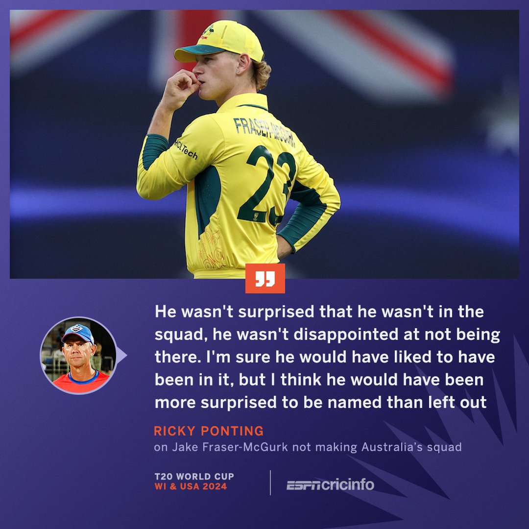 Ricky Ponting has his say on Jake Fraser-McGurk not being part of Australia's squad 🔽 #T20WorldCup
