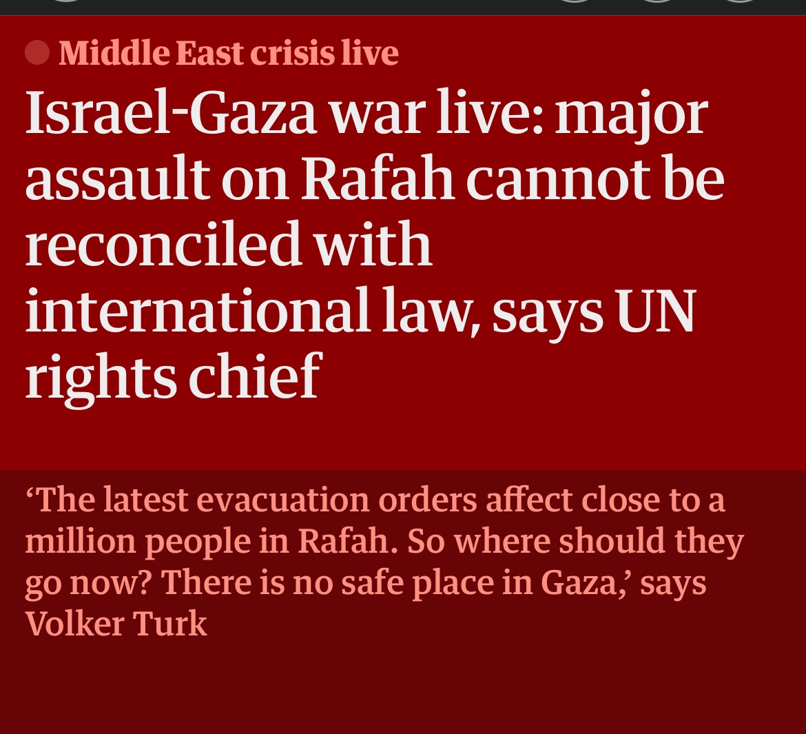 Which begs the question: why is the govt still selling weapons to Israel? Let me answer: It is in part because the concept of ‘universal human rights’ & ‘rule of law’ only ever applied to some If you’re Gazan, Iraqi, poor or the global south generally - you’re prob not included