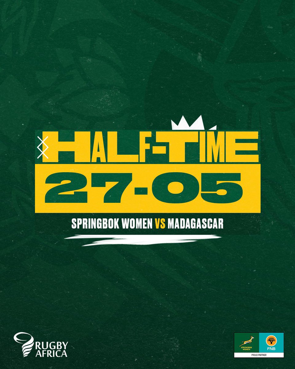 A dominant first-half performance by the #BokWomen in their @RugbyAfrique clash with Madagascar 💪 #MakeItCount #ETTIG