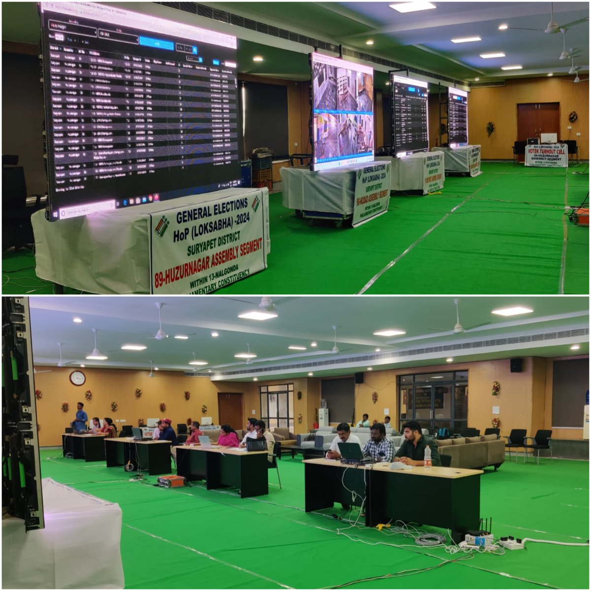 Deo_Suryapet's tweet photo. District web casting control room arranged for monitoring / viewing of the polling station regarding General Election to LokSahbha HoP 2024 at meeting hall, Collectorate, Suryapet.@CEO_Telangana @ECISVEEP @Iamsvr2222 https://t.co/eQXfBdedti