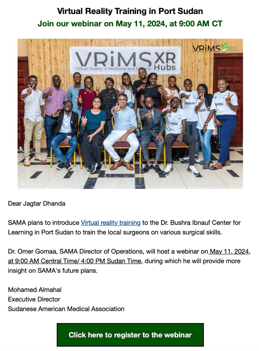 Want to know how my team can use XR to help in a humanitarian crises? Virtual Reality in Medicine and Surgery (VRiMS)