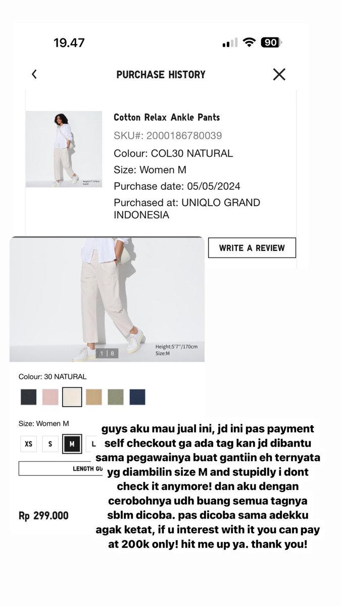 rosepeachnut's tweet image. SIAPA TAU ADA YANG MAU BELI!!! #UNIQLO #UNIQLOPANTS DEMI TUHAN SI ADEM BGT TP SALAH SIZE INI AKU BELIIN BUAT ADIK AKU