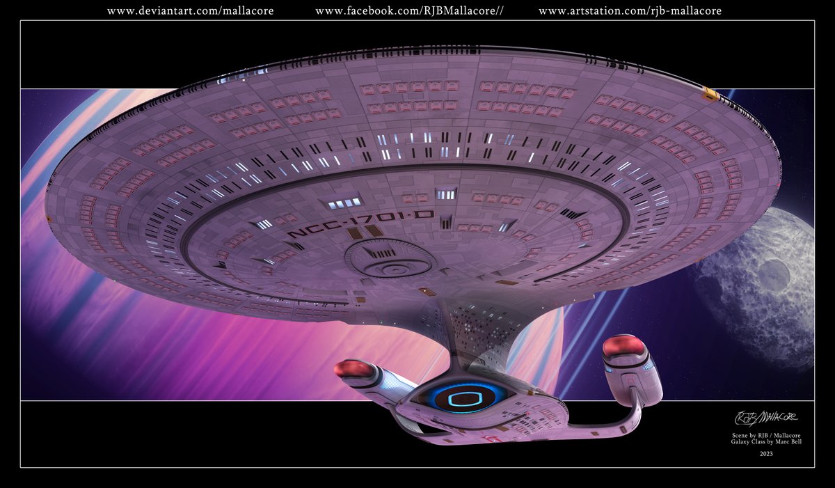 Some art of the USS Enterprise D (Galaxy Class) Enjoy. #3dmodeling #3dart #lightwave #scifiart #Starships #StarTrek #StarTrekTNG #startrekfanart #fanart