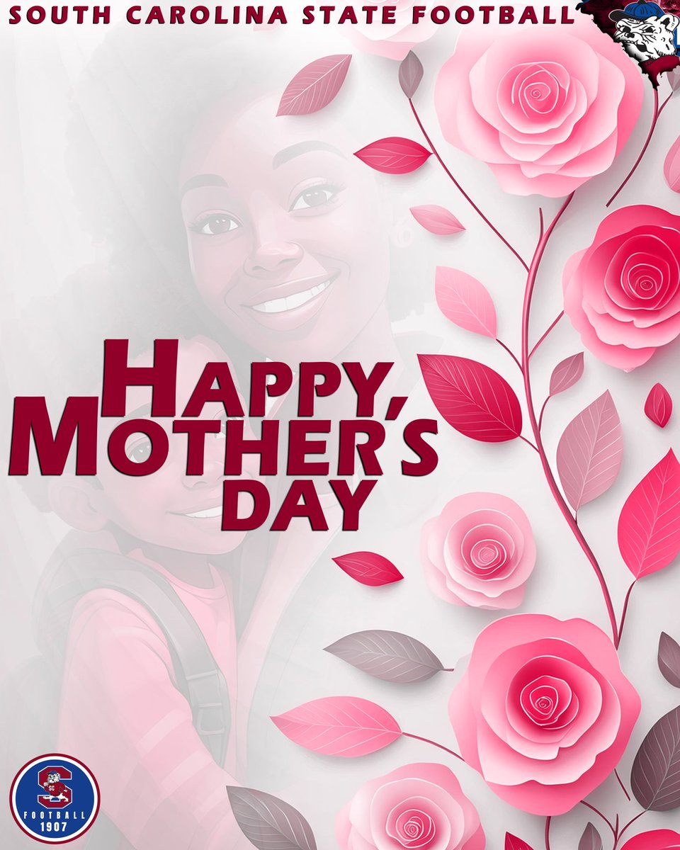 #GoDogs HAPPY MOTHERS DAY‼️ Mothers hold their children’s hands for a while but their hearts forever. Celebrate your Mother the best way you know how! @SCStateAthletic @SCSTATE1896 @MEACSports @coachberry77 #PayTheFEE #DigDEEP #FearTheBITE 🔴🔵🐶🏈