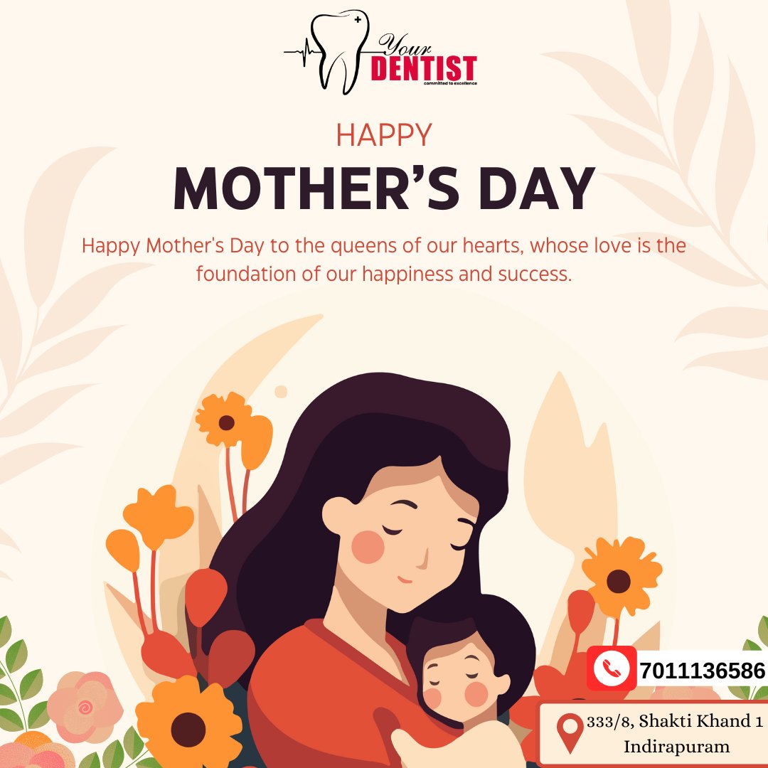 YDyourDENTIST's tweet photo. "Happy Mother's Day to all the wonderful moms! Just like your smile brightens our day, may your day be filled with joy and happiness."
#smiledesign #smileMakeover #BestImplant #bestDentist #bestDentistinIndirapuram #yourDentistIndirapuram #twittssk https://t.co/FowM4MsRhf
