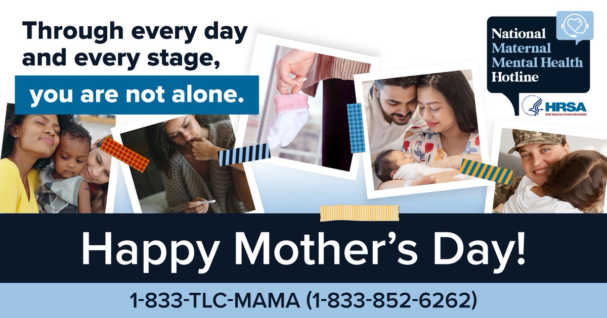 Happy Mother's Day! As we honor mothers and mother figures this May, let's also honor ourselves with kindness and understanding. Reach out for support when you need it. Call/text the National Maternal Mental Health Hotline: available 24/7. 1-833-TLC-MAMA ms.spr.ly/6014YVMOG