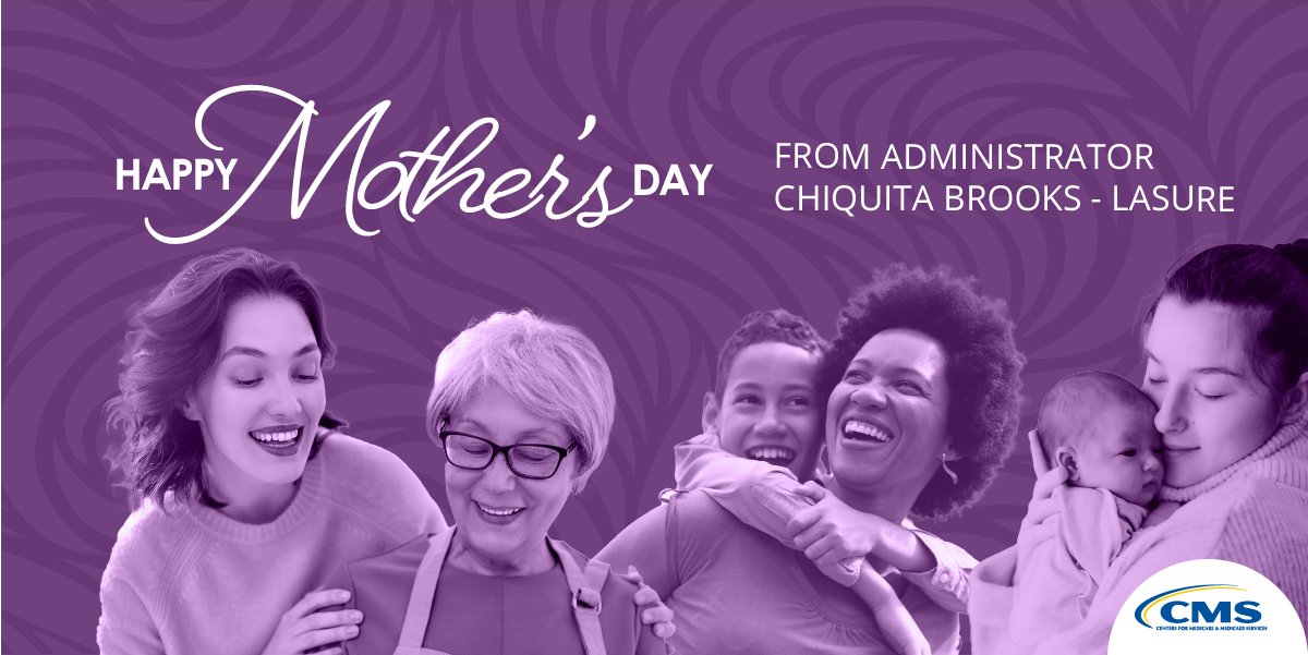 Happy #MothersDay! I especially want to recognize and thank the hardworking moms I have the pleasure of working with at CMS. Your support and dedication make all that we do possible.