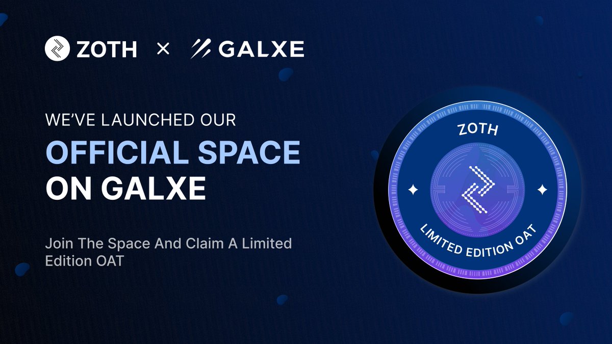 Attention, all #Galxe explorers! ☄️

We’re excited to launch our @Galxe space and to celebrate, we’ve released a limited edition OAT 🔮

Join our space and be the first to hear about our upcoming giveaways, quests, and exclusive rewards ⤵︎

app.galxe.com/quest/gzezwZNy…