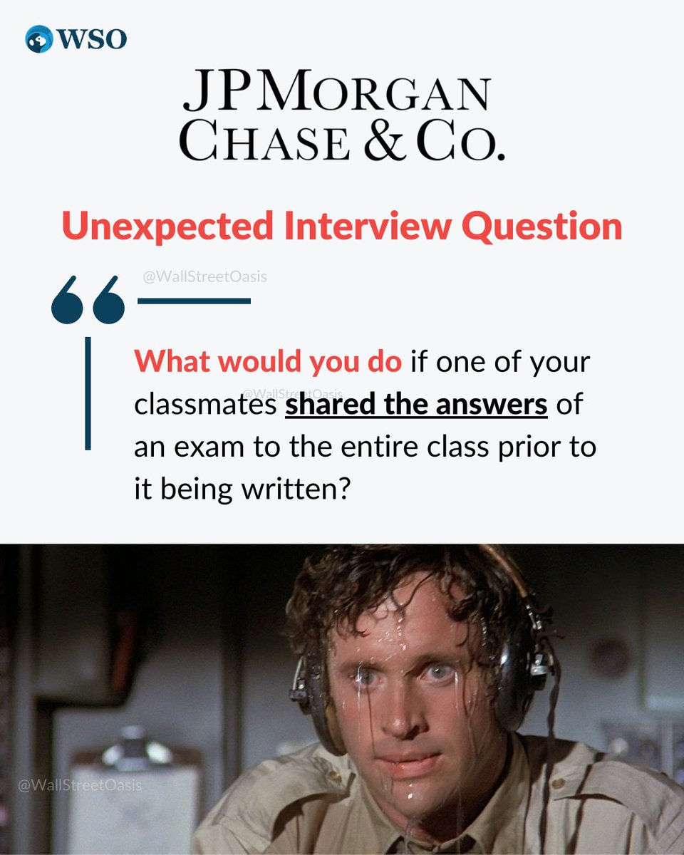 How would you respond to this question from @JPMorgan? 😅 

#investmentbanking #wallstreet #interviewquestions
