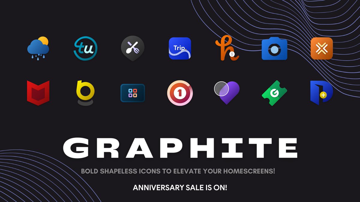 It's the first ANNIVERSARY for Graphite and today's update is coming with a BIG SALE!

Graphite has about 2K downloads in just a year! Thankyou so much for the support! 

Get it here at 50% OFF: bit.ly/Graphiteiconpa… 

RTs and ❤️s ll be highly appreciated!  

Cheers guys!