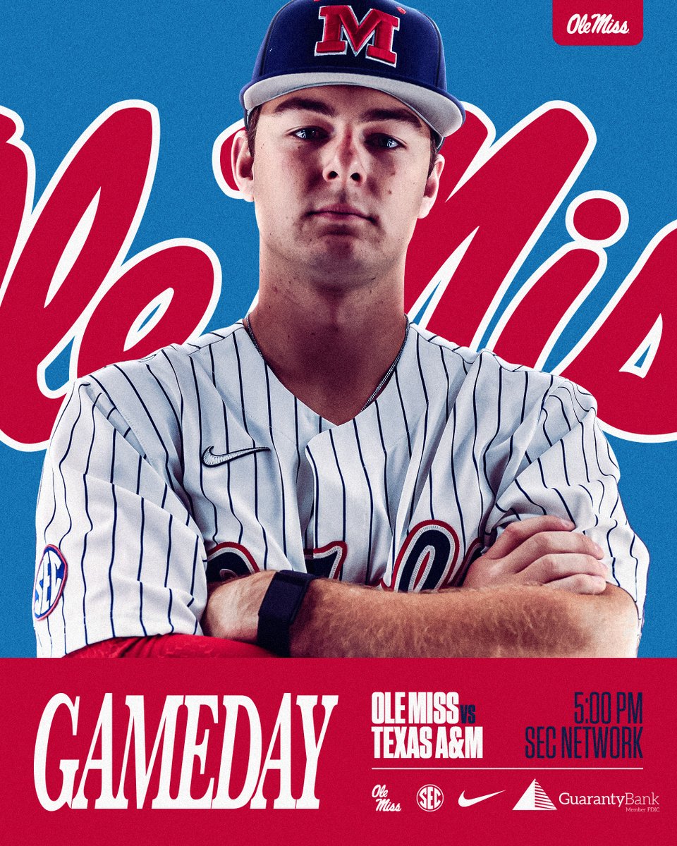 Going for the sweep! 🧹 🆚 Texas A&M 📍 Swayze Field ⏰ 5 p.m. CT 📺 SEC Network 🖥️ rebs.us/3JTTcjY 📻 rebs.us/3ygA258 📊 rebs.us/4bD9mKt