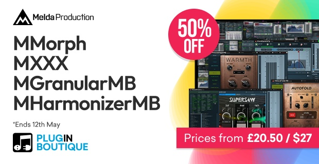 Ends Today ⌛️ MeldaProduction MMorph, MXXX, MGranularMB, & MHarmonizerMB Eternal Madness Sale - 50% Off 👍 pluginboutique.com/deals/show?sal… (affiliate link)