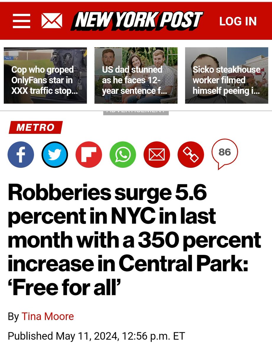 Central Park has always been an iconic crime indicator for NYC. When crime is good, Central Park is a flourishing place to occupy, and when Crime is out of control, Central Park becomes a haven for violence. #TheFinestUnfiltered #CrimeNews