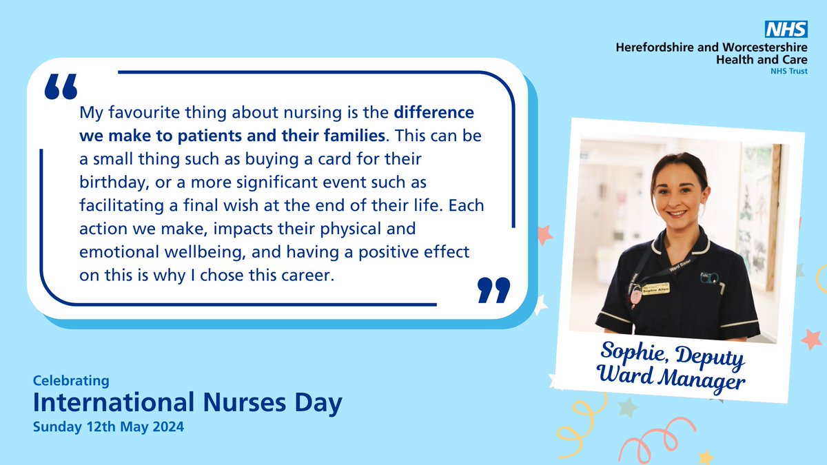 Sophie, our Deputy Ward Manager shares her favourite thing about working in nursing! 💬💙✨

#InternationalNursesDay2024 #ThankYouNHS