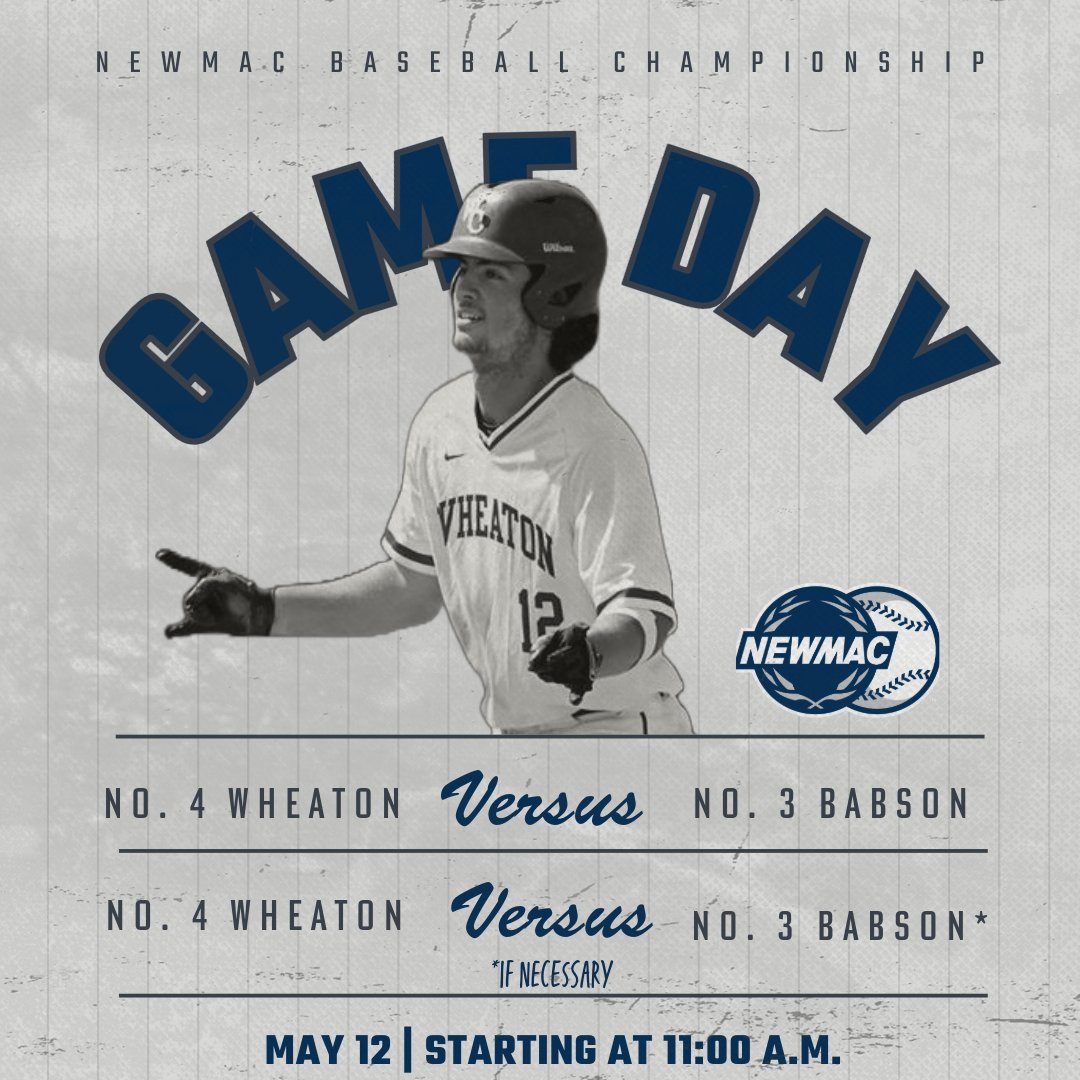 NEWMAC BASEBALL CHAMPIONSHIP ⚾ Handing out some hardware today 🏆 No. 4 @WheatonLyons will face No. 3 @BabsonAthletics at 11:00 a.m., with an if-necessary game to follow. The Lyons needs one win, while the Beavers will need a sweep. #GoNEWMAC // #WhyD3