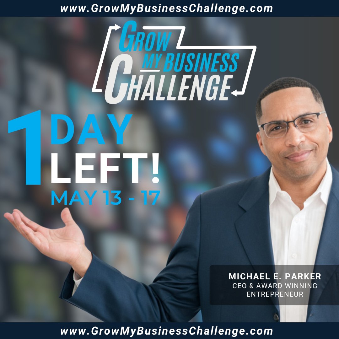 Don't miss getting laser-focused actions that'll set your business on an unstoppable trajectory towards greater success! Join the others 👉 click: GrowMyBusinessChallenge.com #GrowMyBusiness #BusinessGrowth #Entrepreneur #smallbusinessowner #entrepreneurship #MichaelEParker