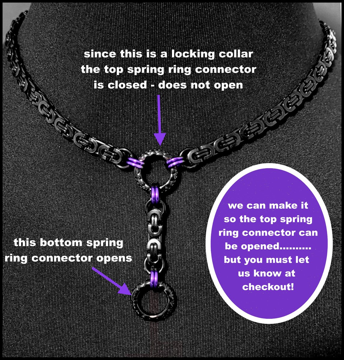 #StainlessSteel #borobudur Midnight Purple Passion Locking Discreet Day Collar and Drop Chain w/Black Stainless Steel Byzantine Chain
$155.00
Get here etsy.com/listing/166197…