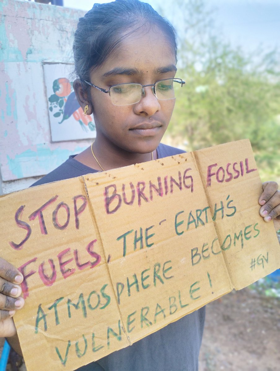 The more we burn fossil fuels for the sophisticated life of humans, the more this earth burns, so let's reduce it!...
Geethika Venkatesan, International Young Climate Activist #fossilfuels #globalwarming #pollution