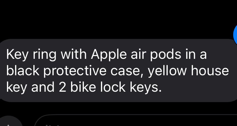 ‼️LOST PROPERTY ALERT

Key ring with Apple air pods in a black protective case, yellow house key and 2 bike lock keys. 

Lost today on #Pedalpalooza Parade between Capel St. and Fairview Park. Let is know if you hear anything. Thanks for any help. 
Pls RT