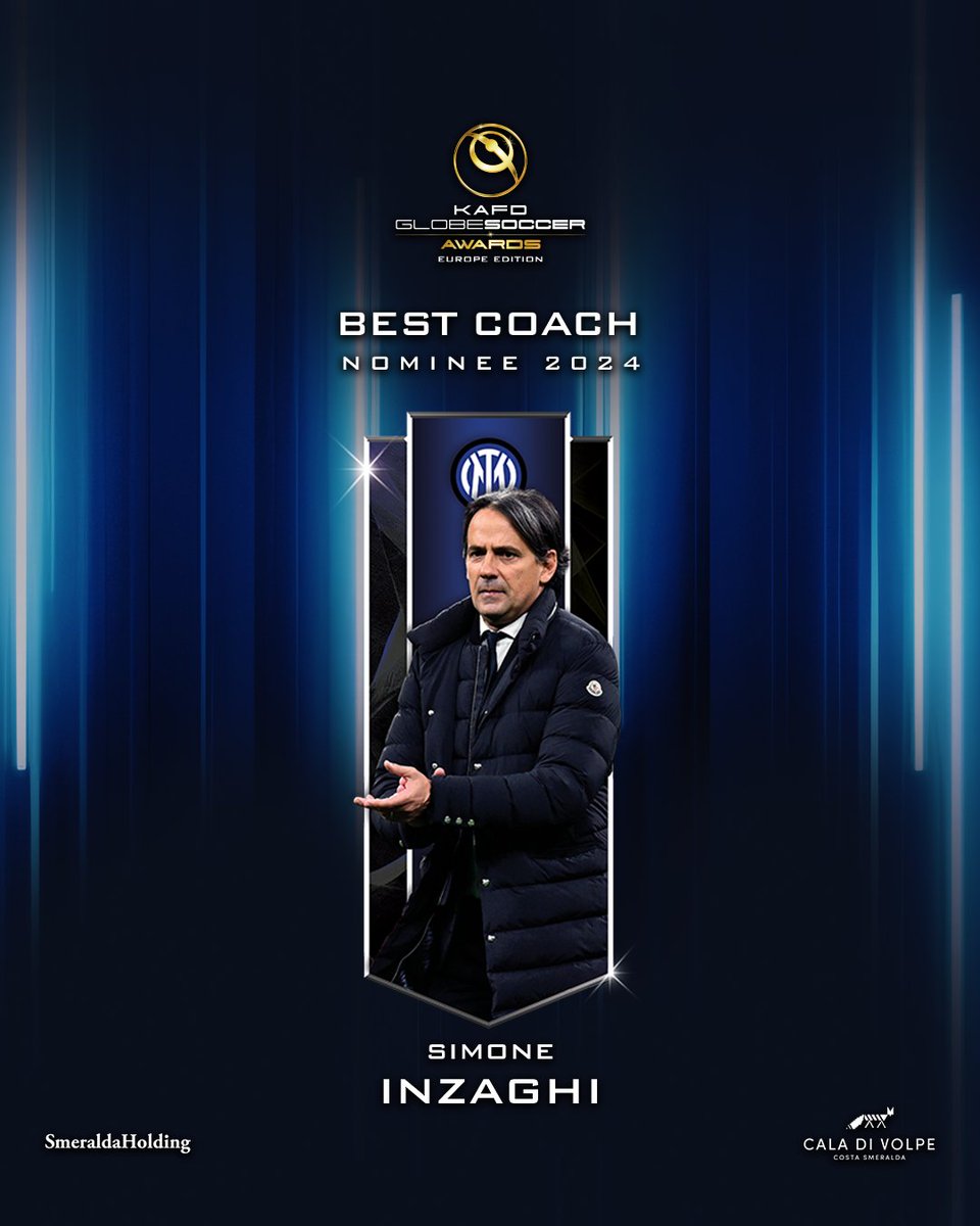 Will Simone Inzaghi claim the title of BEST COACH at the KAFD #GlobeSoccer European Awards? 👑 

Cast your vote now! vote.globesoccer.com/vote/euro-best…

#SimoneInzaghi #KAFD #HotelCaladiVolpe #SmeraldaHolding