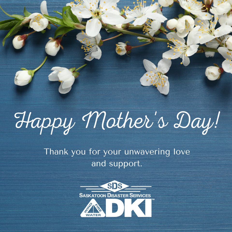 The team at DKI - Saskatoon Disaster Services sends warm wishes and gratitude to all the incredible moms out there. Happy Mother's Day!