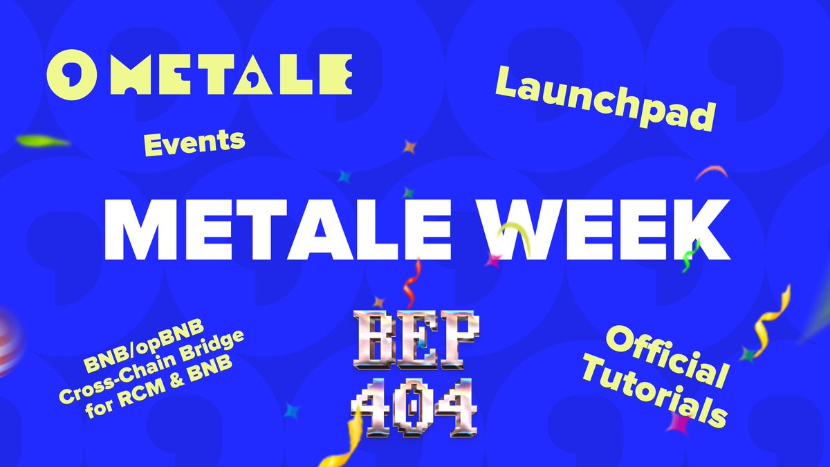 Are you ready for the most EPIC week of this year? We certainly are, and it all begins tomorrow! 🚀 We're completing the final polishing for metale.world and getting ready to unveil a bunch of thrilling features: 💠 Metale Launchpad: Meet the pioneering Web3 short…