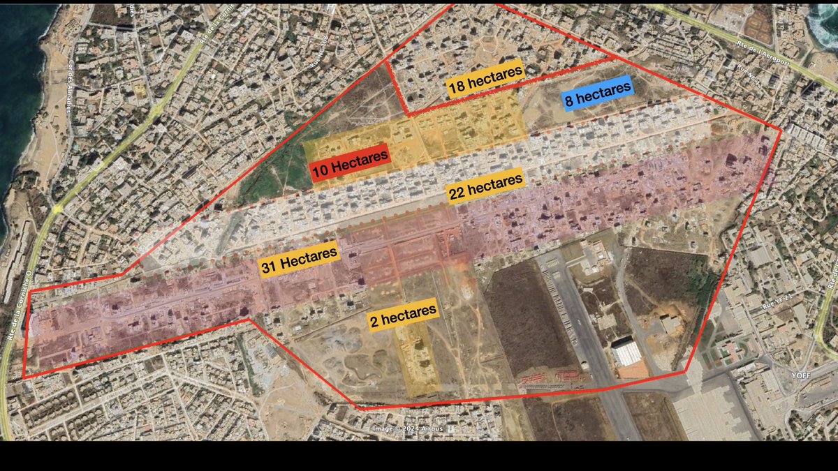 Ici, à l'aide de Google Earth Pro, je vais montrer comment 205 hectares de terres de l'aéroport LSS sont cédées , entraînant ainsi la destruction de la piste d'atterrissage de 2,5 km entre 2017 et 2023. Cette situation est très préoccupante et soulève de vives inquiétudes.