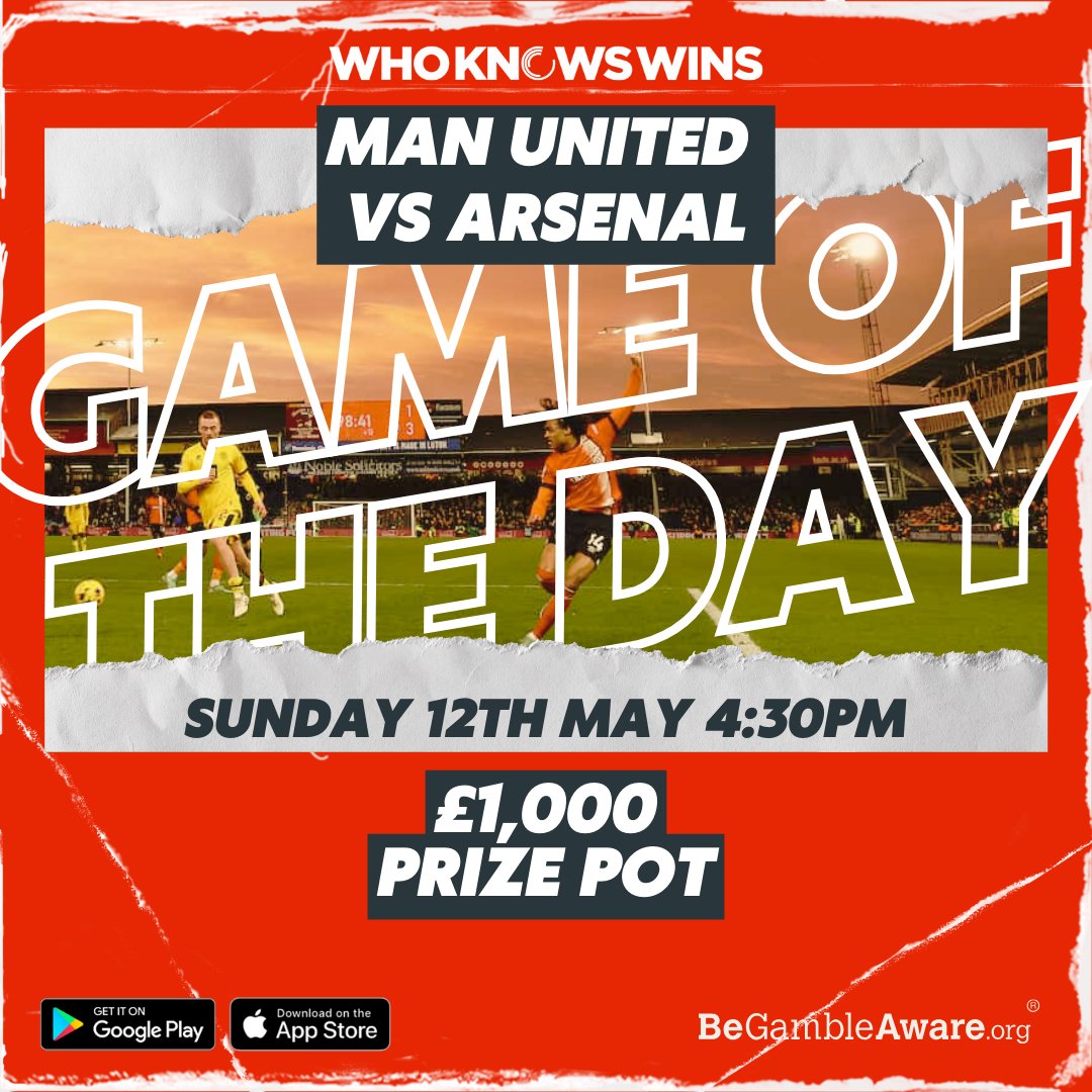 Arsenal travel to Old Trafford today to keep their #PremierLeague hopes alive! 💷 £1,000 Prize Pot 🔗 wkw.page.link/M3ve 🔞 BeGambleAware.org