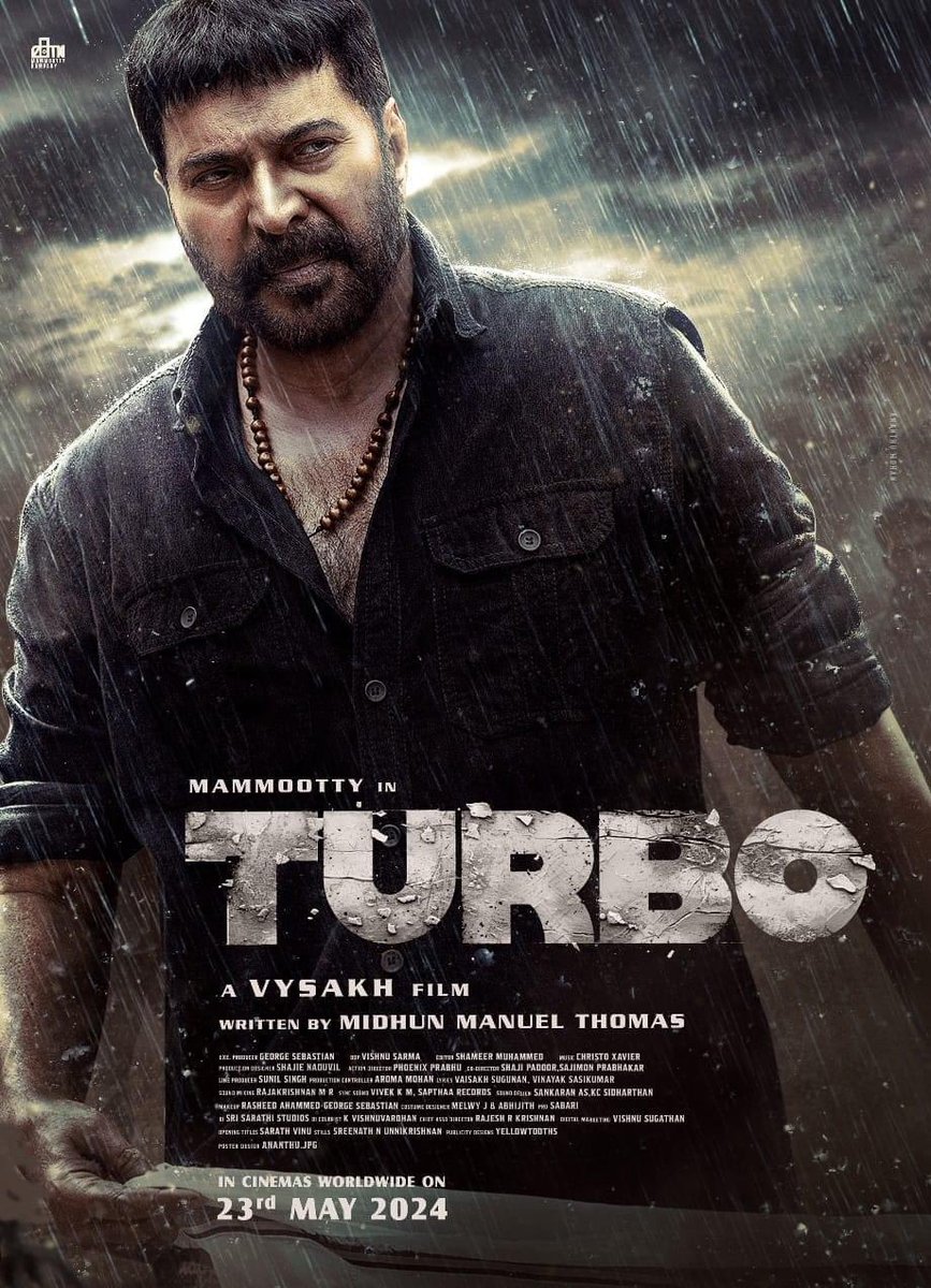#Turbo Synopsis - Jose, a jeep driver from Idukki gets in trouble & is forced to relocate to Chennai where he gets entangled with Indhu and his best friend, Jerry. However, a bunch of surprises in the form of Vetrivel and others await Jose in Chennai. Starring ⭐️ #Mammootty𓃵…