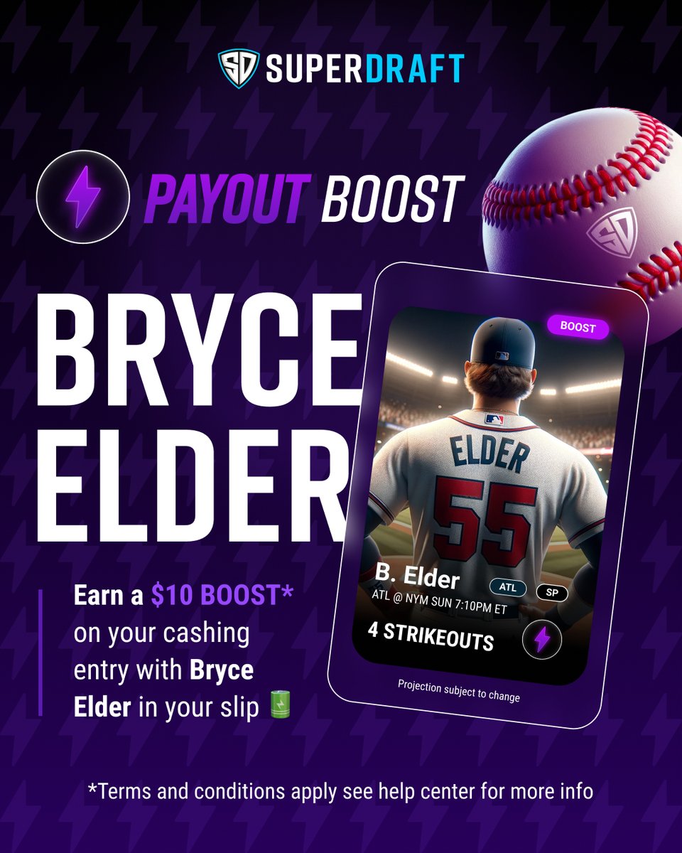 Score a payout boost for Mom with Bryce Elder in your entry 🔋 Visit help center for more details 😎