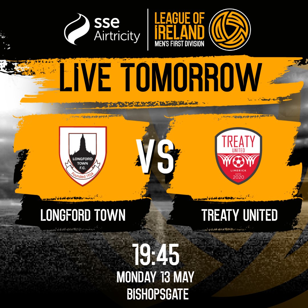 We have one game up for decision tomorrow night in the SSE Airtricity Men's First Division 📅 Watch Longford Town host Treaty United live on LOITV at 19:45. #LOI | #LONTRE