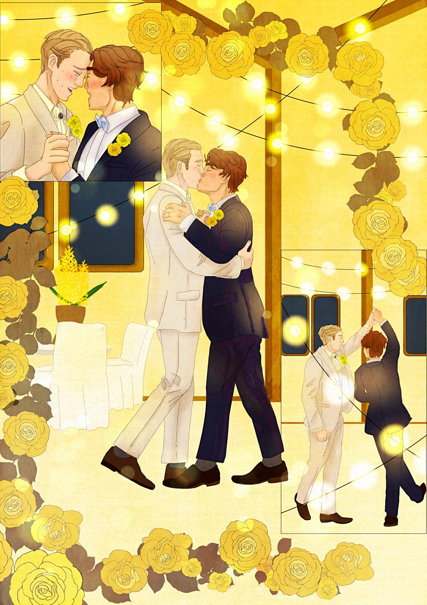 My contribution for the #sebinisartevent24 (^7^)
My prompt was: 'Sebastian and Ominis dancing with fancy suits on and love in their eyes (maybe its a wedding dance).'
It was so much fun to draw this (qwq) <3 !!