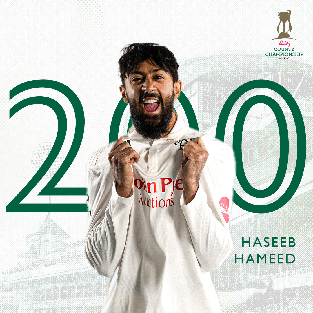 Haseeb Hameed, take a bow! 2⃣0⃣0⃣

Our skipper demonstrates classy composure to reach his maiden double-century - overtaking his previous best of 196 😍👏

Notts now 437/7

#NOTLAN 📺 i.mtr.cool/jdcrmookrh