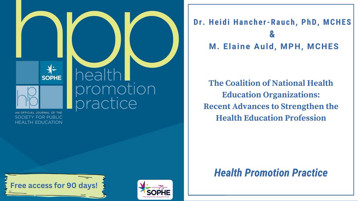 Take a look at the article that inspired the last episode of the HPP podcast. It explores The Coalition of National Health Education Organizations and suggests future improvements: journals.sagepub.com/share/GVTH6A6D… @LaNitaSWright @SOPHEtweets @Sagejournals @JeanMBreny