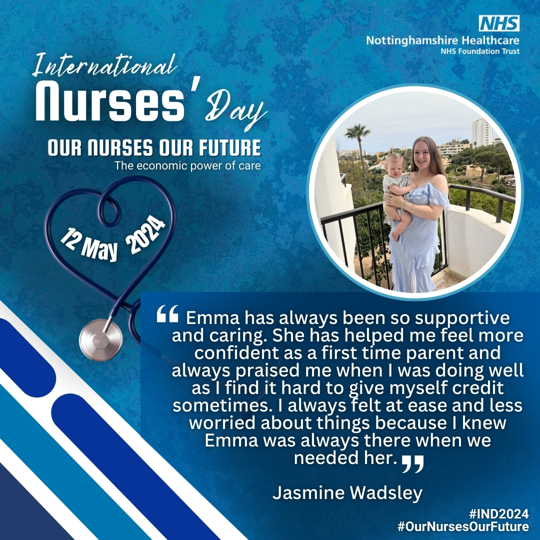 As a young first-time mum, Jasmine has been supported by Emma Page, Family Nurse in the Family Nurse Partnerships programme. Jasmine says “Emma has always been so supportive & caring.” Read more below. #OurNursesOurFuture #IND2024