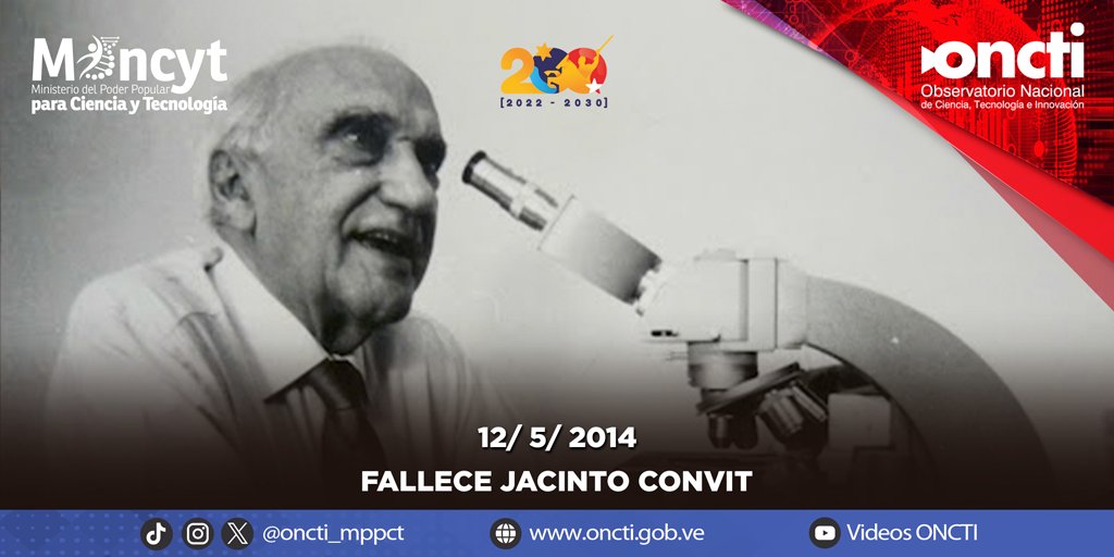 #12May Recordamos la desaparición física del Dr. Jacinto Convit, médico venezolano, científico, docente e investigador, con numerosos aportes en el área de las Ciencias Médicas y de la Salud incluyendo la vacuna contra la lepra. 💉 #MadreSerDeVida