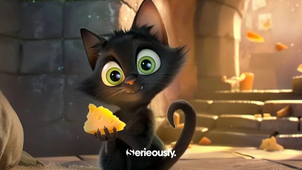 Plagg en version Disney imaginé par Midjourney selon un prompt de Serieously.com (serieously.com/miraculous-une…) 😍😍😍 Ce p'tit chat gourmand 😍😍😍