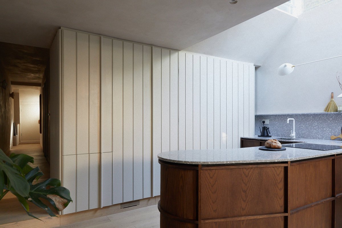 The plaster finishes of this home extension in Hackney were informed by tropical modernism:
dezeen.com/2024/05/08/son…