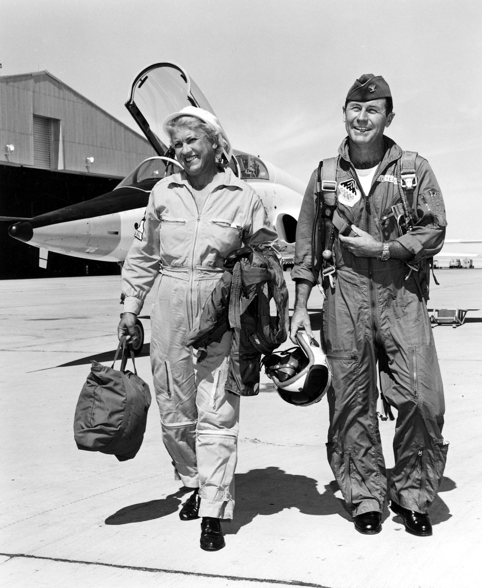 May 11, 1953: #ChuckYeager & Jackie Cochran were good #friends. Major Yeager trained Jackie Cochran to become the 1st woman to fly faster than sound. He flew chase for her sound breaking flight. Jackie held more records than any other aviator.