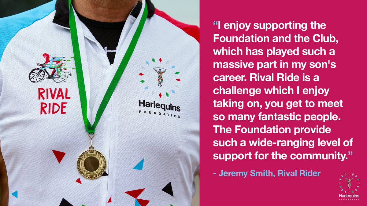Great to have @MarcuSmith10's dad Jeremy involved in Rival Ride again this year 🚴🙌 Show your support for the riders and the work we do by donating 👉 tinyurl.com/rivalride24 🃏 @Harlequins #COYQ
