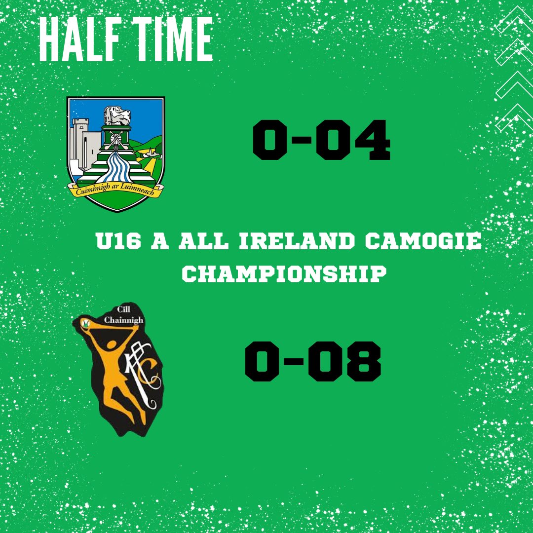 🏆 @OfficialCamogie U16 A All Ireland Champiosnhip Round 2️⃣ Half Time Limerick: 0-4(4) @KilkennyCamogie: 0-8(8) An unbelievable game here in Newcastle West, big second half to come!