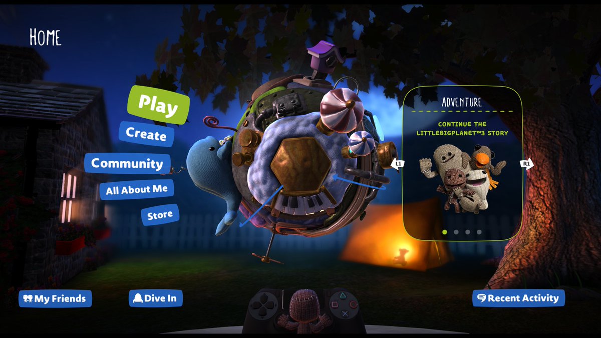 In LittleBigPlanet 3, I prefer the old UI (left image) to the current UI (right image) that we have now.

To me, it felt more dynamic because of the planets slowly rotating, and I liked where everything else was.

In the current UI, it doesn't feel as dynamic as it was before.