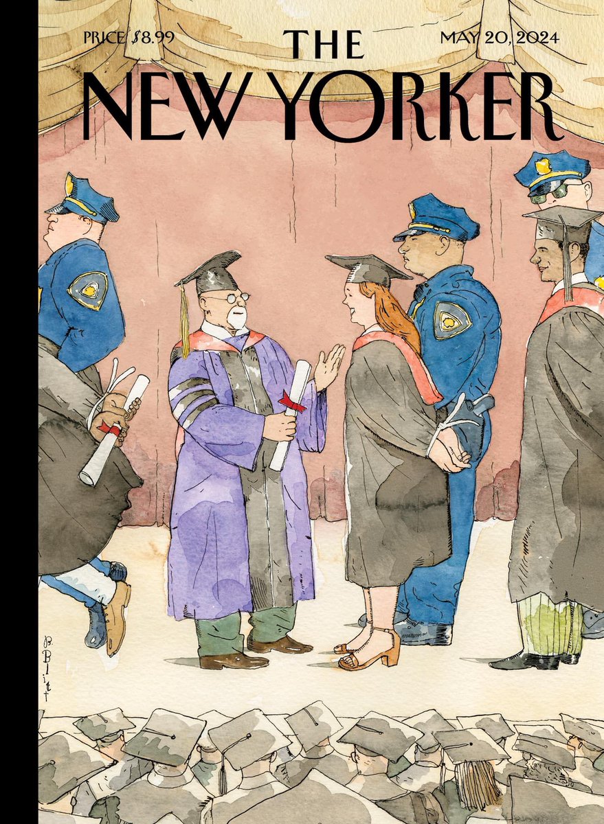 An early look at the cover for next week’s issue, “Class of 2024,” by Barry Blitt. #NewYorkerCovers