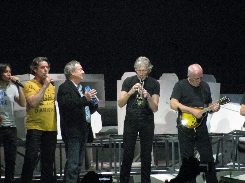 On this day in 2011, Nick and David Gilmour joined Roger Waters during his Wall concert at London's O2 Arena, with David playing the guitar solo on top of the wall during Comfortably Numb, and Nick joining the pair (and Roger's band) for Outside The Wall at the end of the show: