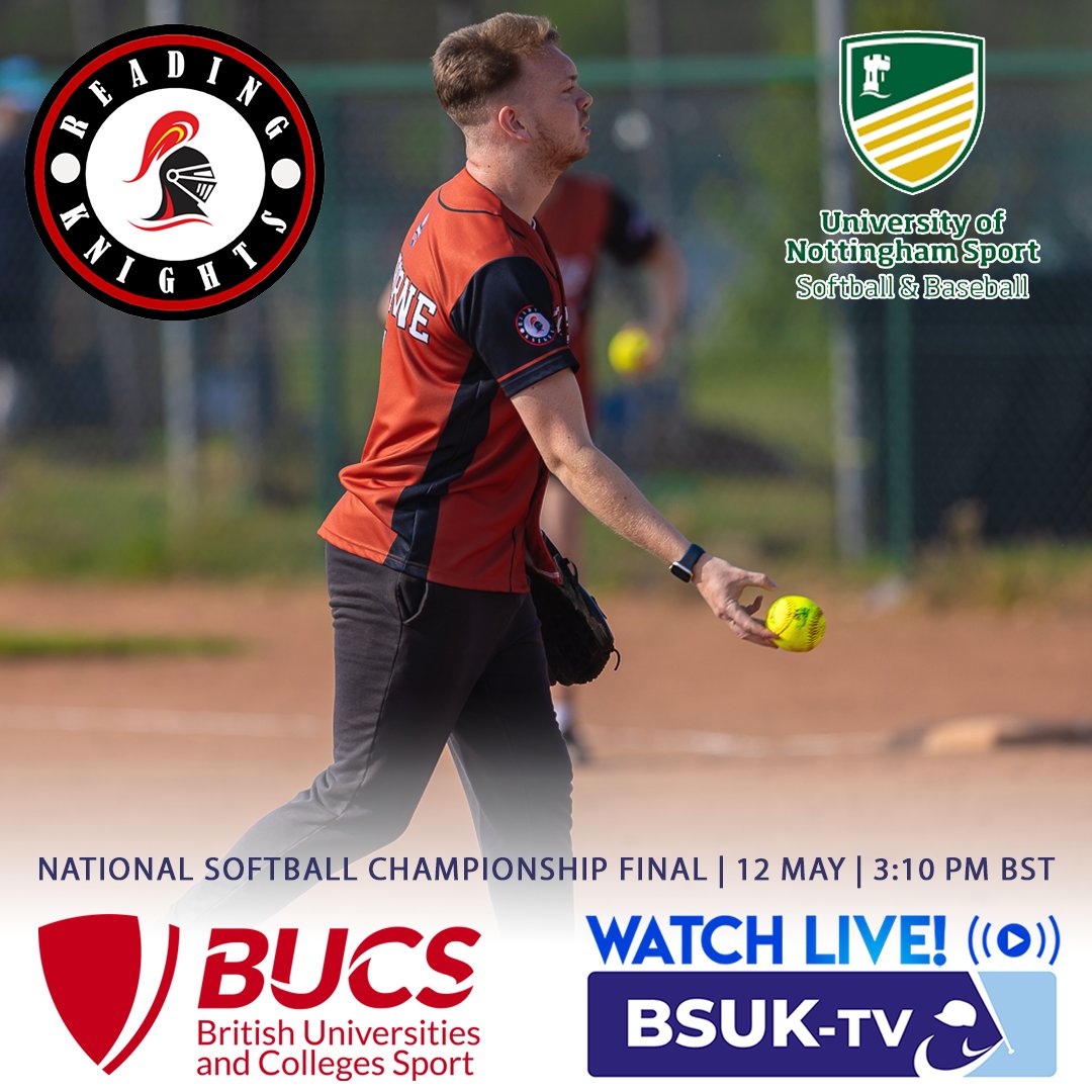 BaseballSoftball𝙐𝙆 (@bsuk) on Twitter photo The @BUCSSport National Softball Final is SET!
Reading Knights vs. <a href="/UoNSoftball/">UoN Softball & Baseball Club</a>
Watch live at 3:10 PM: webca.st/246646 The @BUCSSport National Softball Final is SET!
Reading Knights vs. <a href="/UoNSoftball/">UoN Softball & Baseball Club</a>
Watch live at 3:10 PM: webca.st/246646