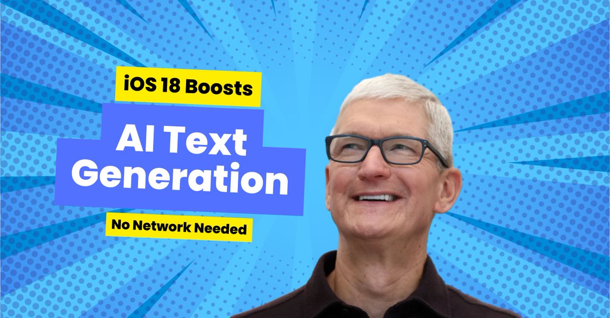 iOS 18 Boosts AI Text Generation, No Network Needed

🔗 Read the full article: szyunze.com/ios-18-boosts-…

#iOS18 #Apple #AI #TextGeneration #SmartTech #MobileAI #PredictiveText #NoNetworkNeeded #TechNews #Innovation