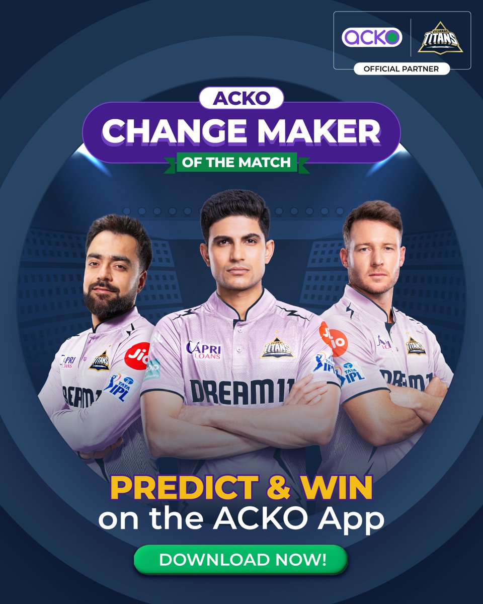It's ICONS vs LEGENDS! But will it be a masterful batsman, a sensational bowler, or an unexpected wildcard? Guess the ACKO Change Maker of the Match & win #GT Merch. Rules: • Download the ACKO app to participate • Choose the Change Maker of the Match Contest. • Pick a player…
