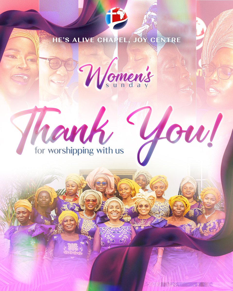 We bless God for the great success of our lovely and anticipated Women's Sunday service🥳🎉

All glory to God for all the ministrations, testimonies, songs and the word that we received today

To God be all the glory!🙌🏽